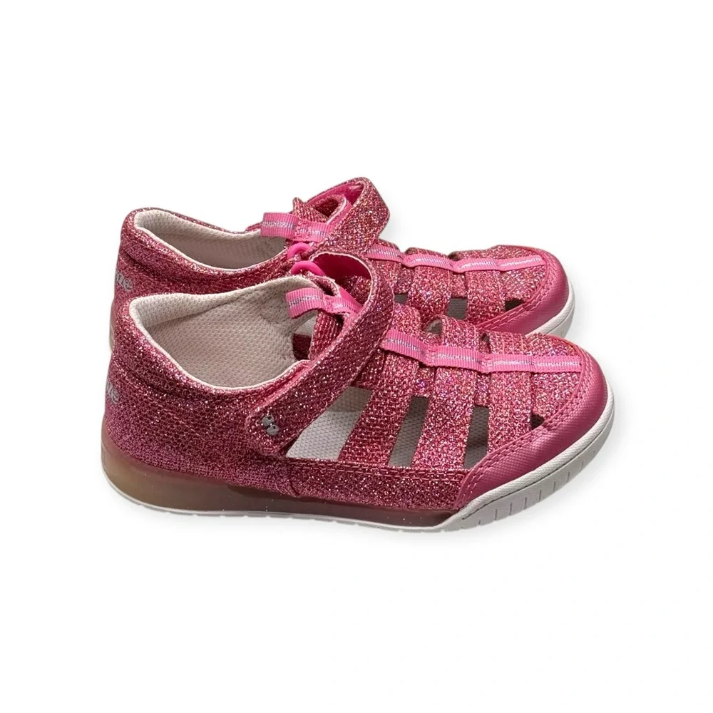 new Surprize Stride Rite ✵ Water Resistant Fisherman Sandals ✵ Pink Glitter 12
